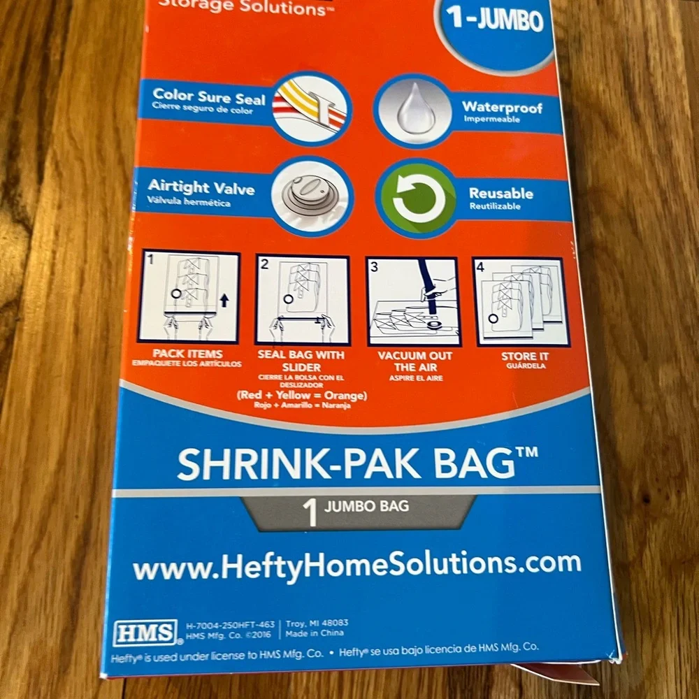 Hefty Shrink-Pak Bags 2-LG and 1-Jumbo